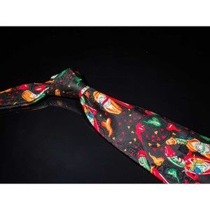 Tabasco 100% Silk Tie Novelty Multicolor Dancing Bottles Men's Silk Necktie USA